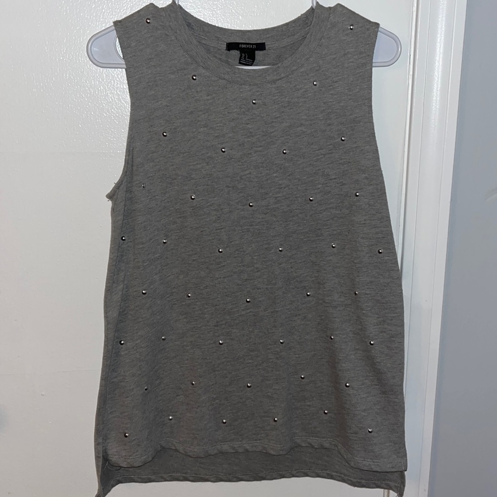 Grey Forever 21 High-Low Tank Top